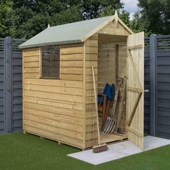 Rowlinson 4x6 Traditional Overlap Single Door Apex Shed