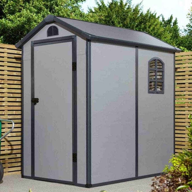 Rowlinson Airevale 4x6 Plastic Apex Shed Light Grey