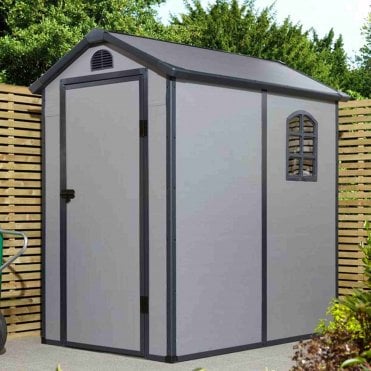 Airevale 4x6 Plastic Apex Shed Light Grey
