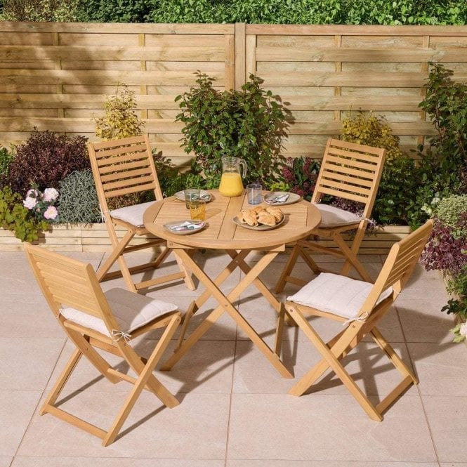 Rowlinson Ashdown Folding 4 Seat Dining Set With Cushions