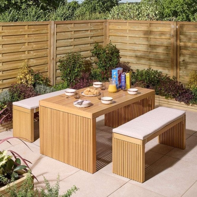 Rowlinson Kyoto 4 Seat Dining Set With Cushions Ex-Display 