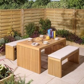 Rowlinson Kyoto 4 Seat Dining Set With Cushions Ex-Display 