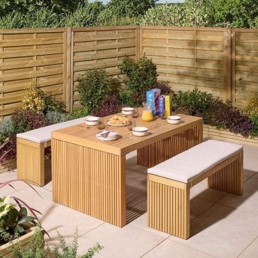 Kyoto 4 Seat Dining Set With Cushions Ex-Display 