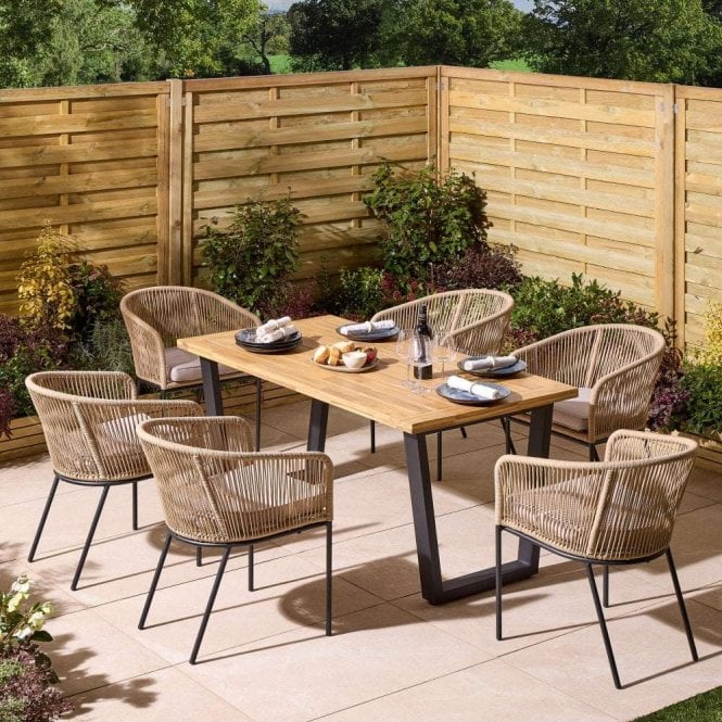 Rowlinson Oslo 6 Seat Dining Set - 160cm Table