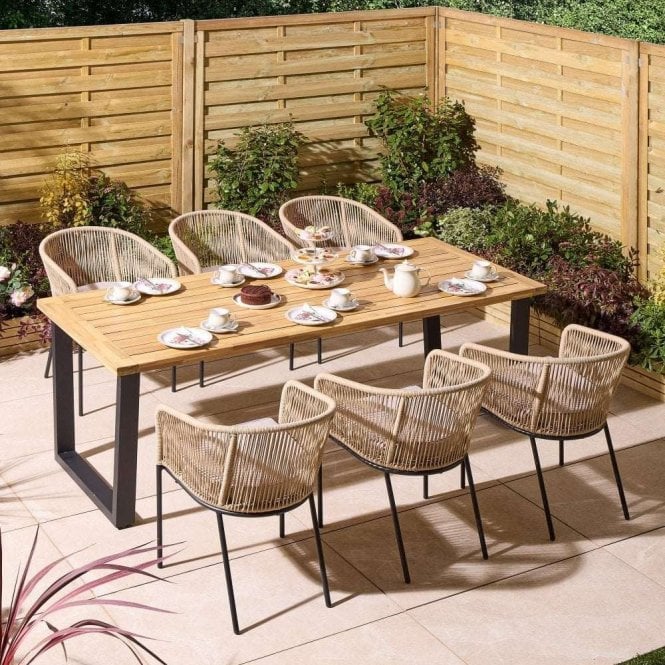 Rowlinson Oslo 6 Seat Dining Set - 210cm Table Ex-Display 