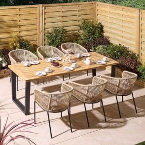 Rowlinson Oslo 6 Seat Dining Set - 210cm Table Ex-Display 