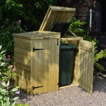 Premier Shiplap Apex Double Bin Store With Solid Back