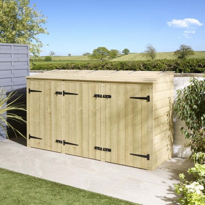 Rowlinson Premier Shiplap Double Bin Store With Box Store