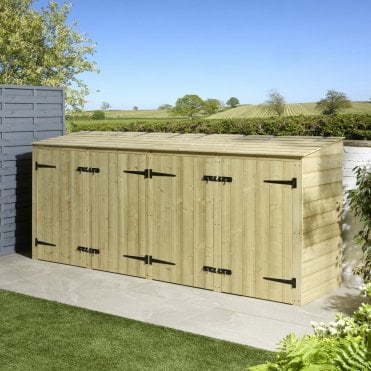 Premier Shiplap Quadruple Bin Store