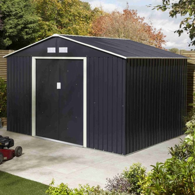 Rowlinson Trentvale Dark Grey Apex Shed 10X8