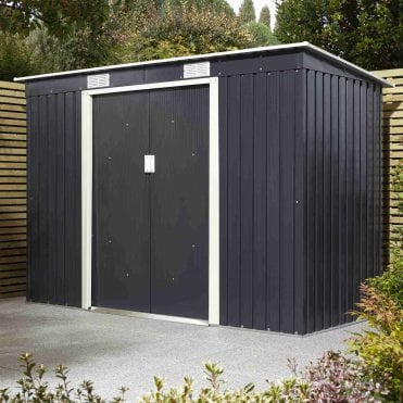 Trentvale Dark Grey Pent Shed 8X4