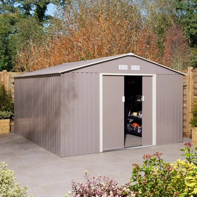 Rowlinson Trentvale Light Grey Apex Shed 10X12
