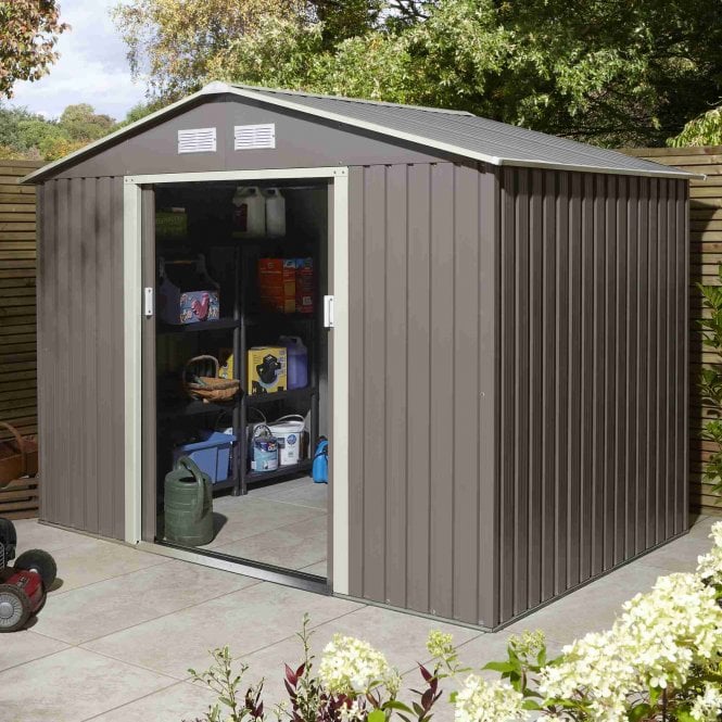 Rowlinson Trentvale Light Grey Apex Shed 8X6