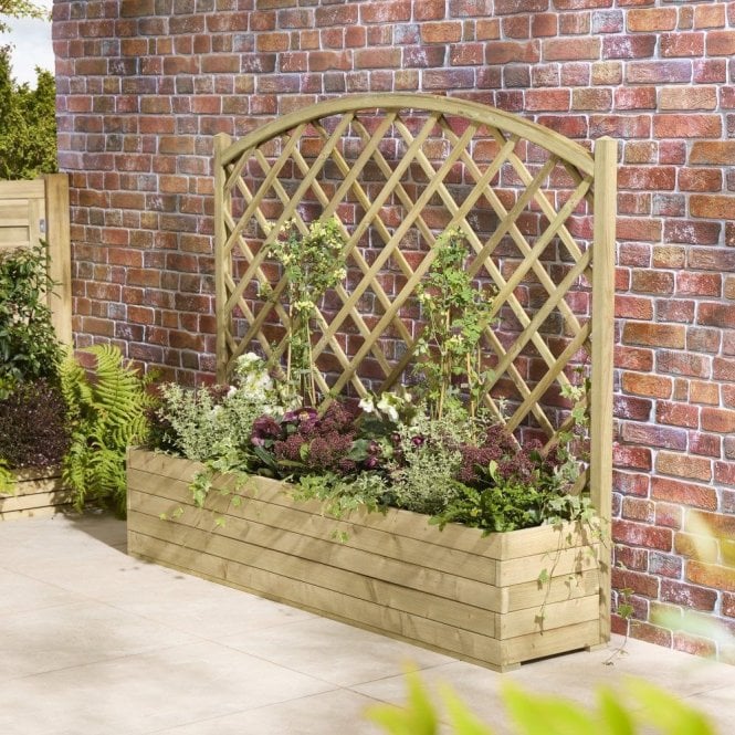 Rowlinson Trough Planter With Lattice 1.8m