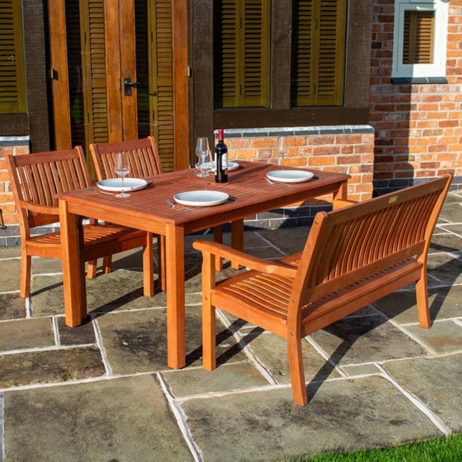 Rowlinson Willington Four Seater Rectangular Hardwood Furniture Set