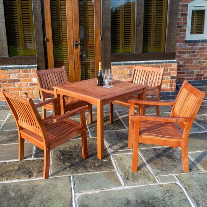 Rowlinson Willington Four Seater Square Hardwood Furniture Set