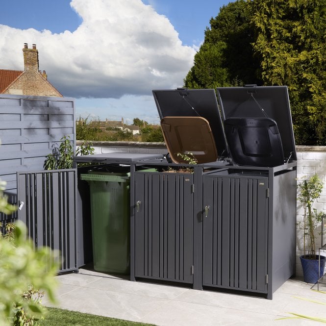 Rowlinson Wimbledon Triple Bin Store - Anthracite