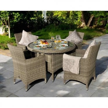 Wentworth Carver 4 Seater Round Dining Set