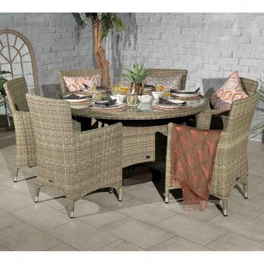 Wentworth Carver Round 6 Seater Dining Set