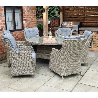 Wentworth Highback Comfort Round 6 Seater Dining Set