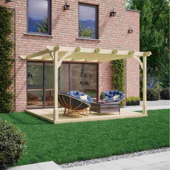 Rutland County Wall Mounted Premium Pergola And Decking Kit