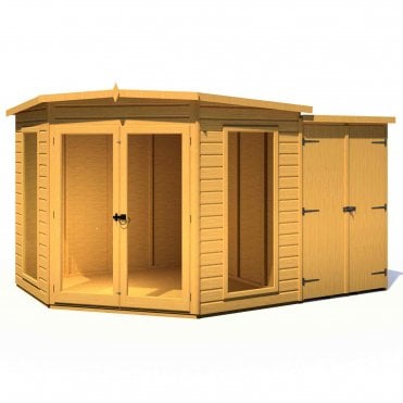8X12 Barclay Corner Summerhouse With Side Shed