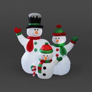 SnowTime 1.5m Inflatable Snowman Family With LEDs