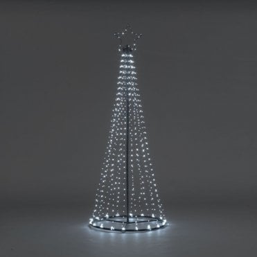 1.8m Maypole Tree With 560 Flashing Wire Lights - Ice White