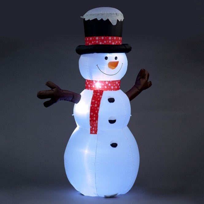 SnowTime 2.45m Inflatable Snowman With LEDs