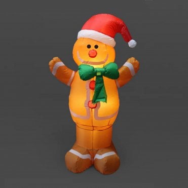 2.4m Inflatable Gingerbread Man With LEDs