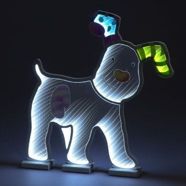 40cm Infinity Snowdog With Wooden Base