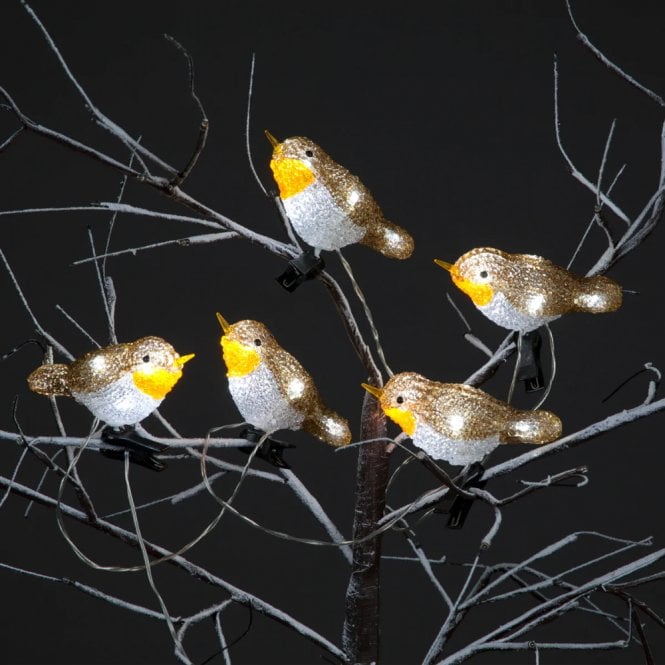 SnowTime 5 Clip-On Robin Acrylics With LEDs