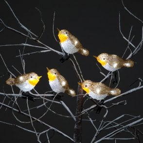 SnowTime 5 Clip-On Robin Acrylics With LEDs