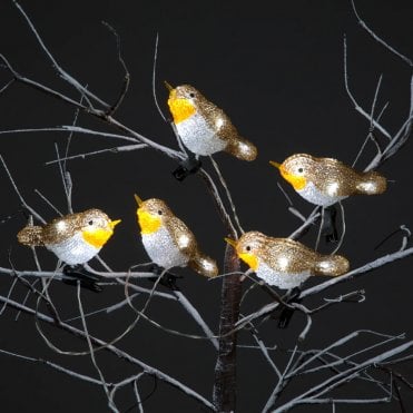 5 Clip-On Robin Acrylics With LEDs