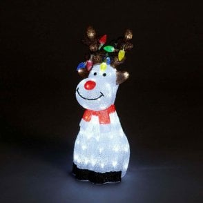 SnowTime 50cm Sitting Reindeer Acrylic With LEDs