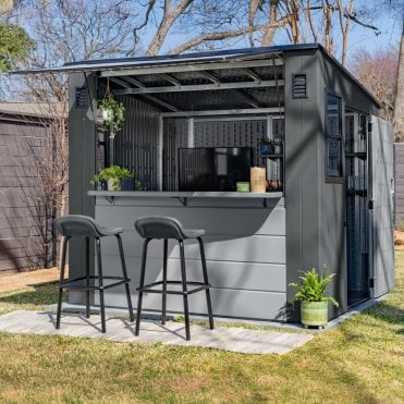Cabana Entertainment Shed & Bar 8X7 - Cool Grey