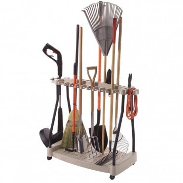 Garden Tool Rack with Wheels