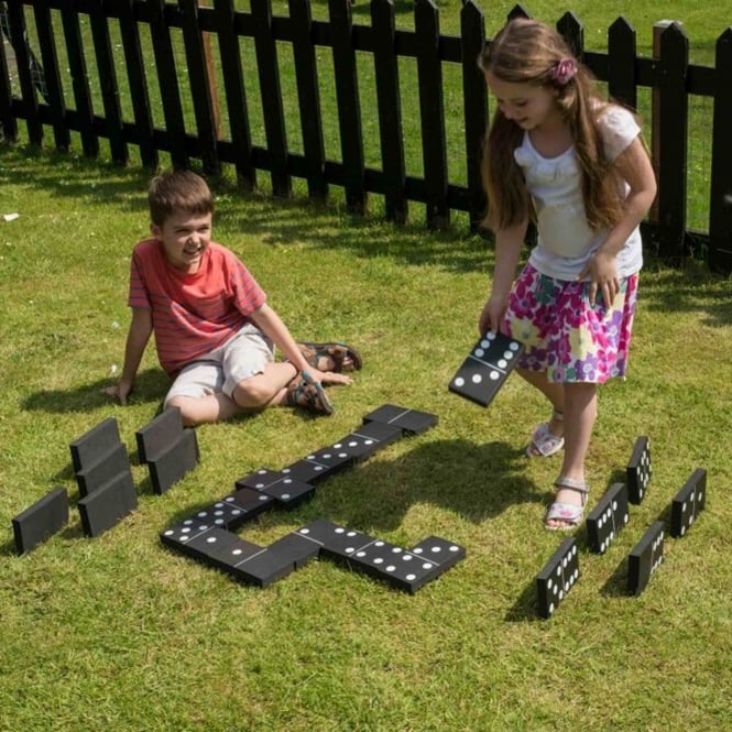 Traditional Garden Games Jumbo Black & White Dominoes