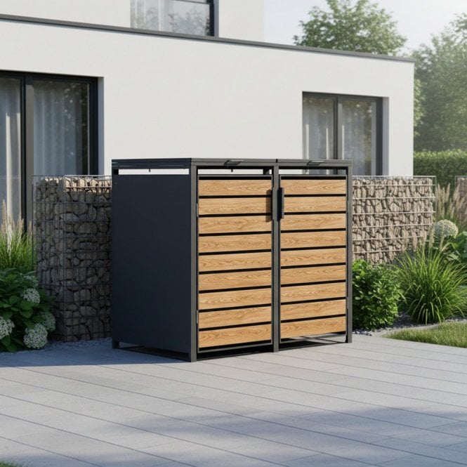 Trimetals Double Bin Store - Light Wood