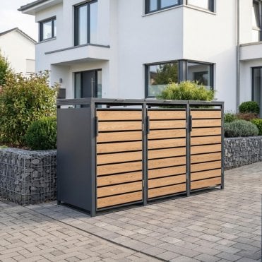 Triple Bin Store - Light Wood